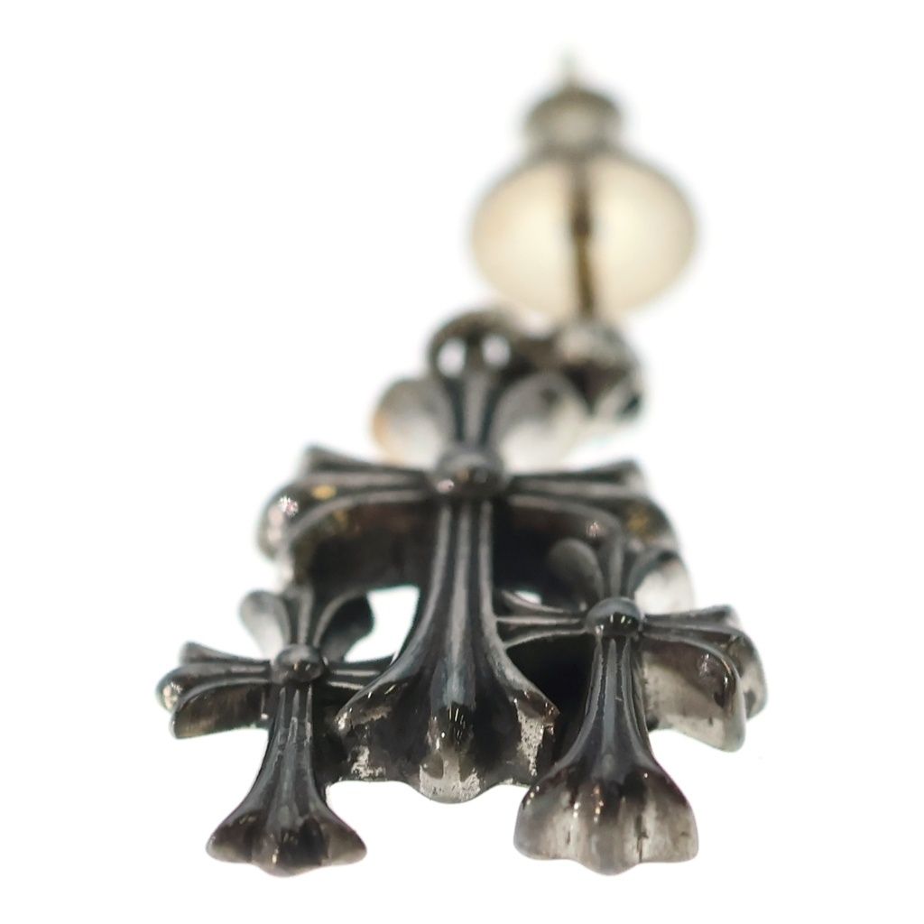 Chrome Hearts Cross Drop Triple 3 Earrings Silver — view 5
