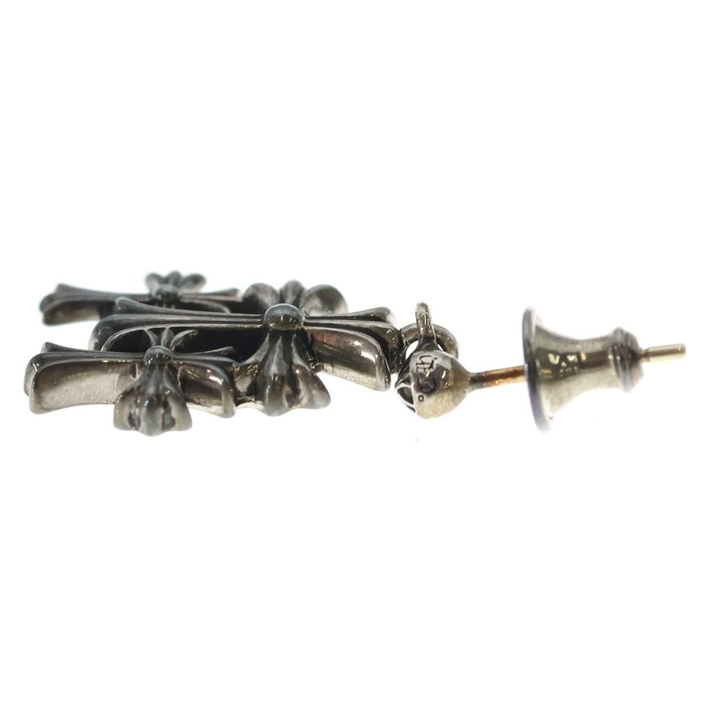 Chrome Hearts Cross Drop Triple 3 Earrings Silver — view 3