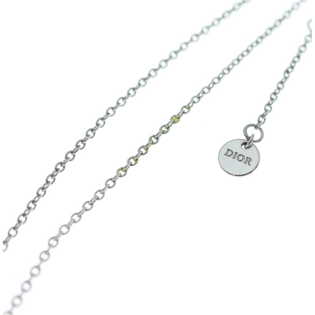 Dior Clair Lune Rhinestone Decoration Necklace Silver — view 5
