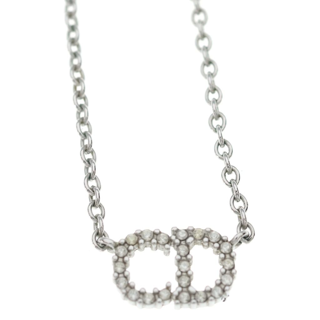 Dior Clair Lune Rhinestone Decoration Necklace Silver — view 3