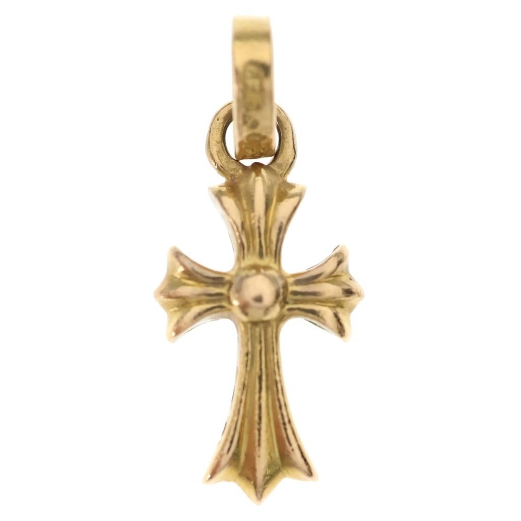 Chrome Hearts 22k Crs Baby Fat Dia Fat Cross Pave Diamond Pendant Top Gold — view 2