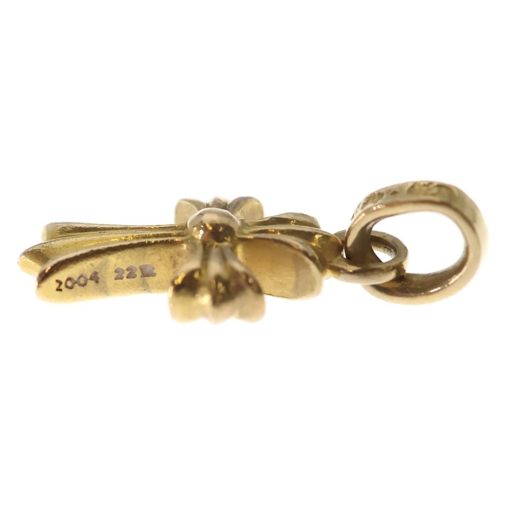 Chrome Hearts 22k Crs Baby Fat Dia Fat Cross Pave Diamond Pendant Top Gold — view 3
