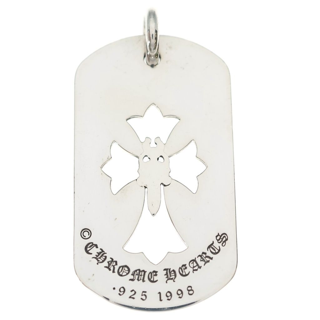 Chrome Hearts Tag Lrg Cross Dagg Cutout Dagger Large Dog Tag Necklace Top — view 2