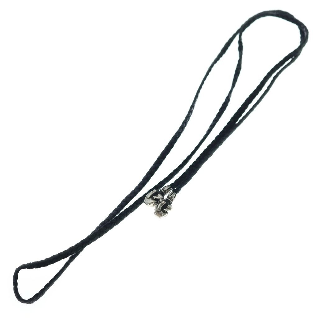 Chrome Hearts Leather Braid Lip and Tan Necklace Black Silver — view 2