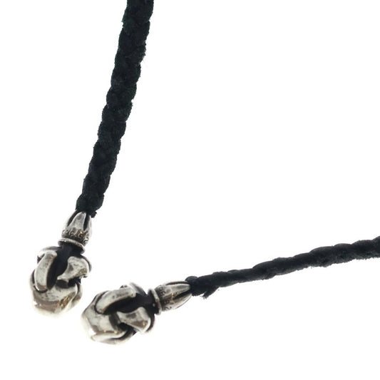 Chrome Hearts Leather Braid Lip and Tan Necklace Black Silver