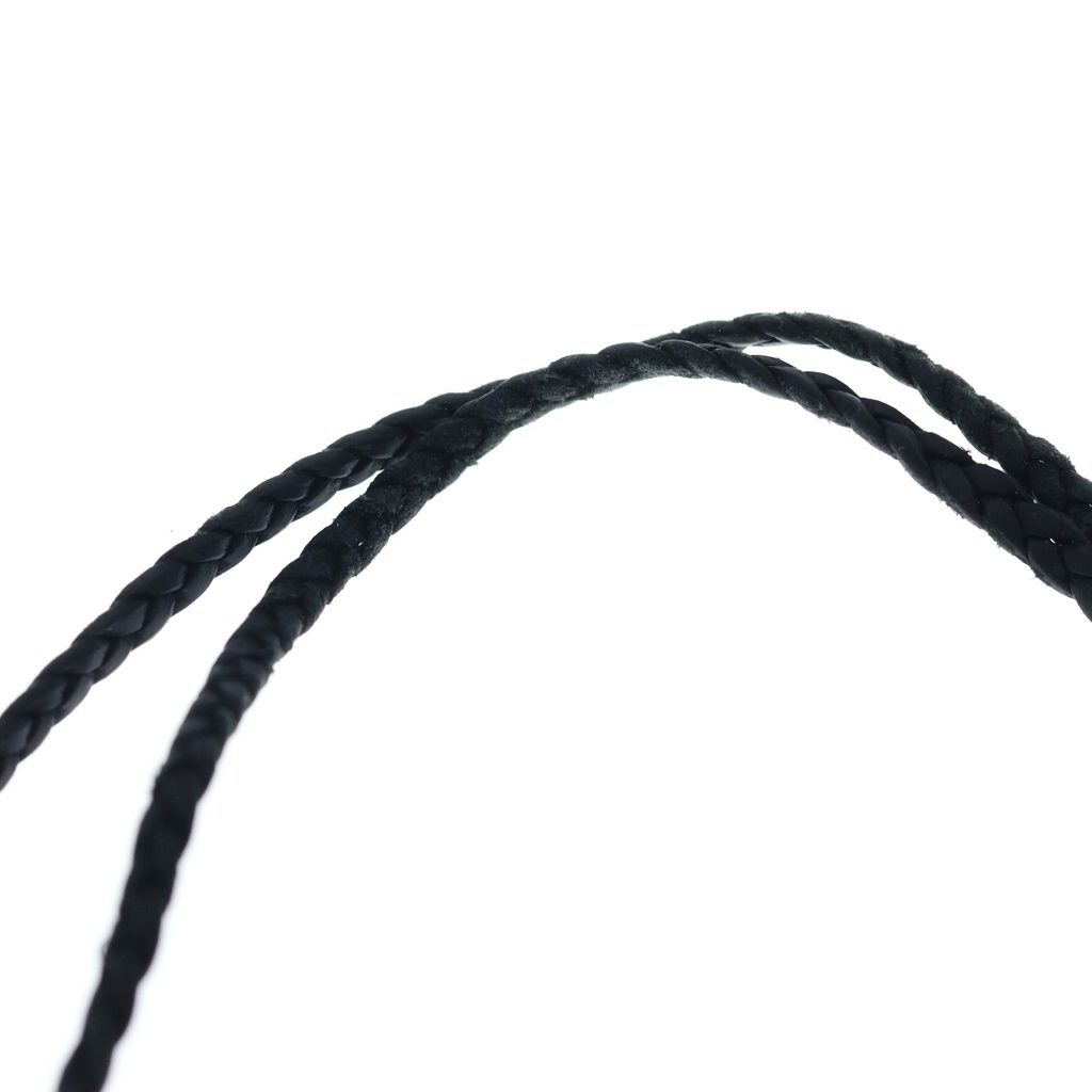 Chrome Hearts Leather Braid Borochip Blade Necklace Black Silver — view 5