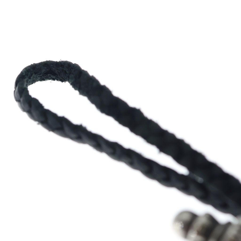 Chrome Hearts Leather Braid Borochip Blade Necklace Black Silver — view 3