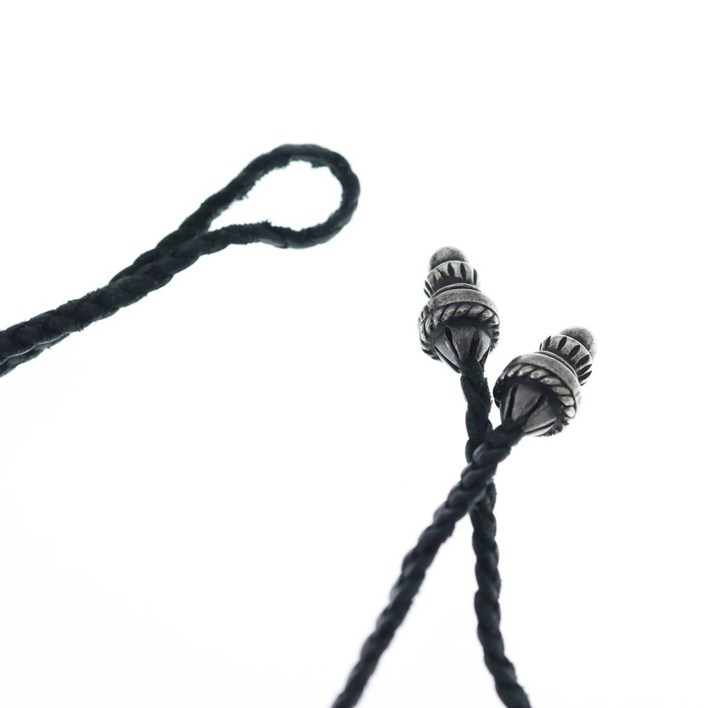 Chrome Hearts Leather Braid Borochip Blade Necklace Black Silver — view 6