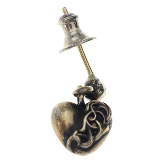 Chrome Heart Drop Earrings Silver