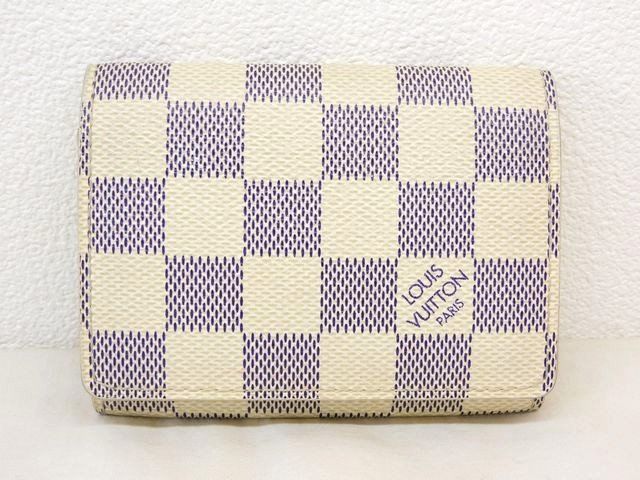 Louis Vuitton Business Card Holder Case Damier Azur