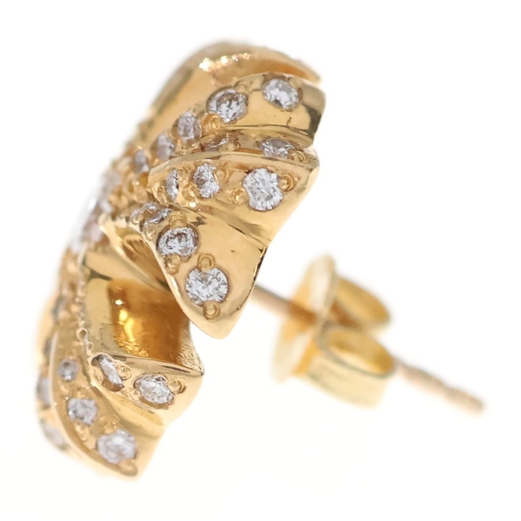 Chrome Hearts 22k CH Pls Dia CH Plus Stud Pave Diamond Earrings Gold — view 3