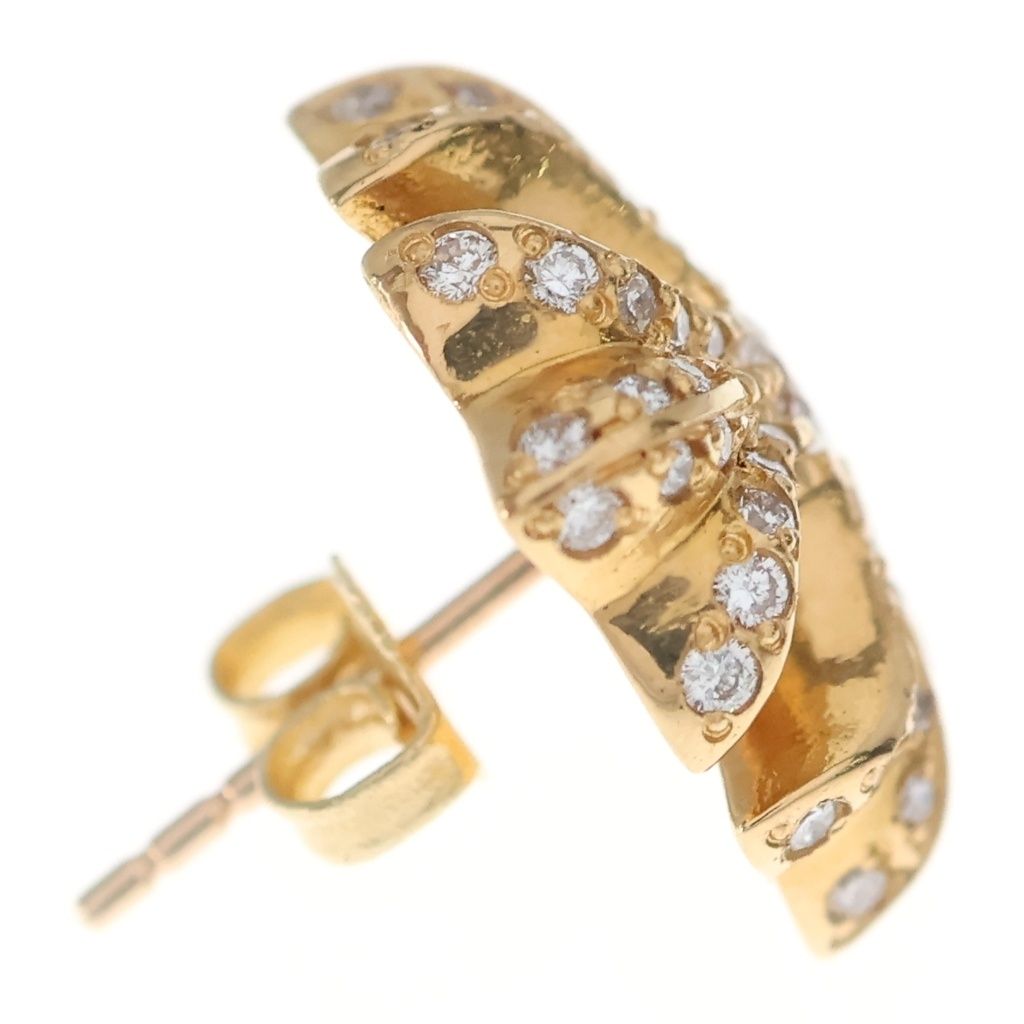 Chrome Hearts 22k CH Pls Dia CH Plus Stud Pave Diamond Earrings Gold — view 4