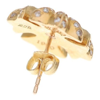 Chrome Hearts 22k CH Pls Dia CH Plus Stud Pave Diamond Earrings Gold — view 2