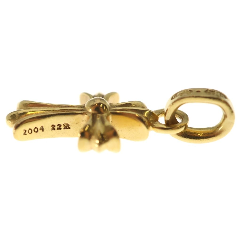 Chrome Hearts 22k Crs Baby Fat Dia Fat Cross Pave Diamond Pendant Top Gold — view 3