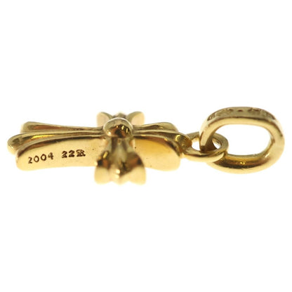 Chrome Hearts 22k Crs Baby Fat Dia Fat Cross Pave Diamond Pendant Top Gold — view 3