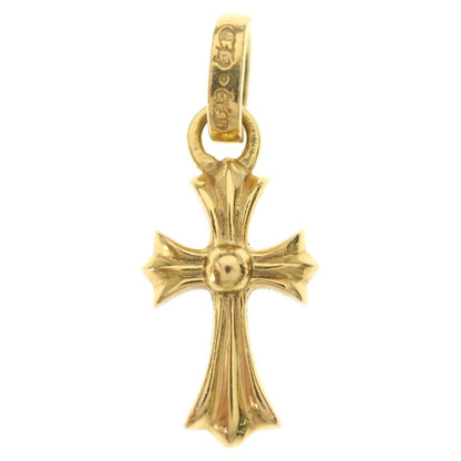 Chrome Hearts 22k Crs Baby Fat Dia Fat Cross Pave Diamond Pendant Top Gold — view 2