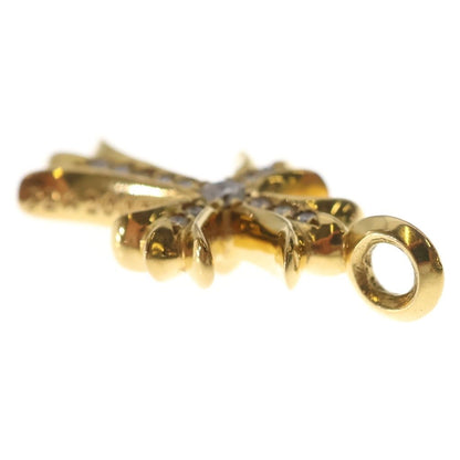 Chrome Hearts 22k Tny Crsf Dia Tiny Fat Cross Pave Diamond Pendant Top Gold — view 5