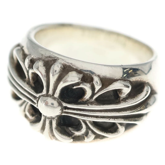 Chrome Hearts Flrl Crs Floral Cross Ring Silver