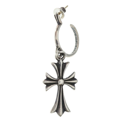 Chrome Hearts Tiny CH Cross Hoop Earrings Silver