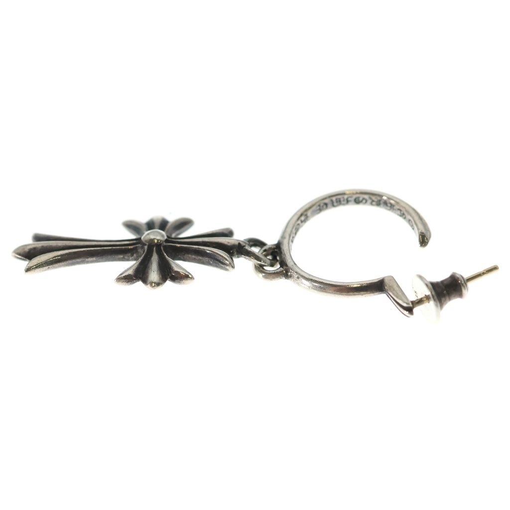 Chrome Hearts Tiny CH Cross Hoop Earrings Silver — view 3