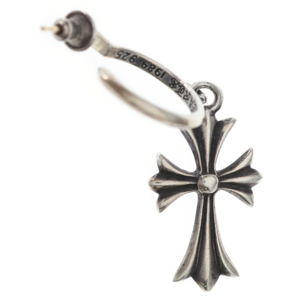 Chrome Hearts Tiny CH Cross Hoop Earrings Silver — view 2