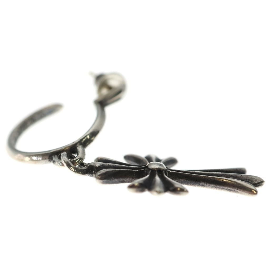 Chrome Hearts Tiny CH Cross Hoop Earrings Silver — view 5