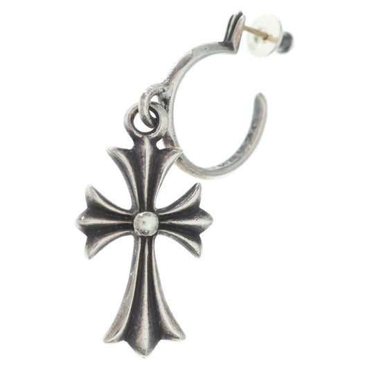 Chrome Hearts Tiny CH Cross Hoop Earrings Silver