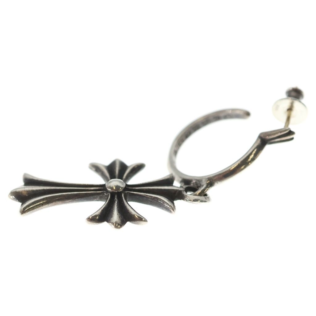 Chrome Hearts Tiny CH Cross Hoop Earrings Silver — view 3