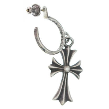 Chrome Hearts Tiny CH Cross Hoop Earrings Silver — view 2
