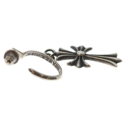 Chrome Hearts Tiny CH Cross Hoop Earrings Silver — view 4