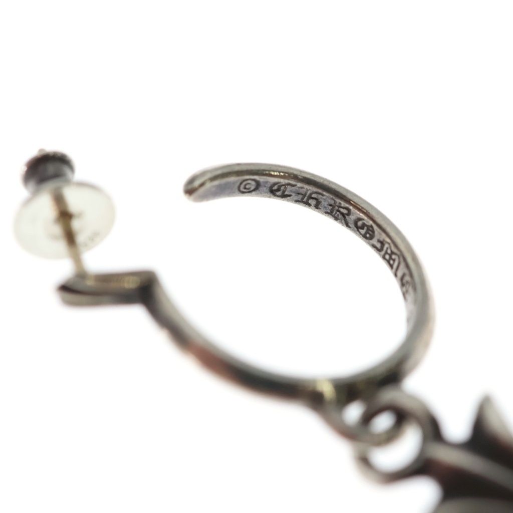 Chrome Hearts Tiny CH Cross Hoop Earrings Silver — view 5