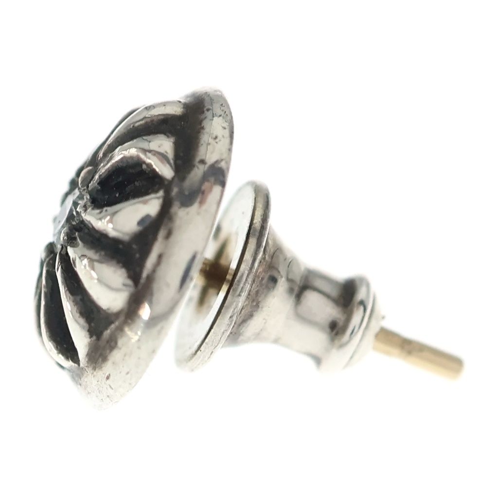 Chrome Hearts Stud Crsbll Dia Cross Ball 1 Diamond Earrings Silver — view 3