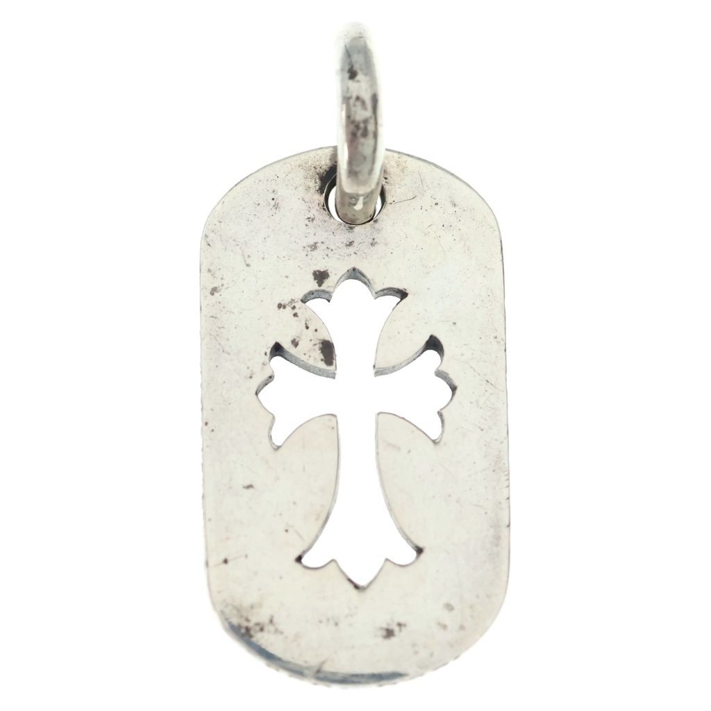 Chrome Hearts Tag Sml CO Crs Cutout Cross Dog Tag Small Pendant Top Silver — view 2