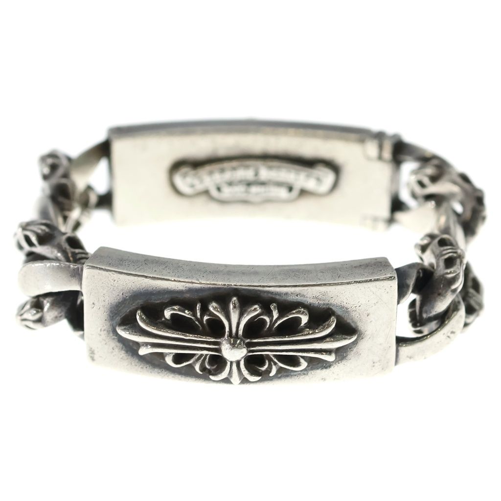 Chrome Hearts ID Dbl Flrl Dggr Fancy Double ID Floral Daga Bracelet Silver — view 2