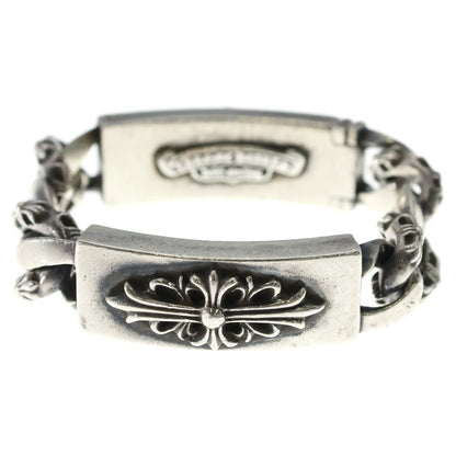 Chrome Hearts ID Dbl Flrl Dggr Fancy Double ID Floral Daga Bracelet Silver — view 2