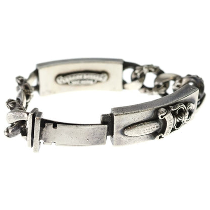 Chrome Hearts ID Dbl Flrl Dggr Fancy Double ID Floral Daga Bracelet Silver — view 6