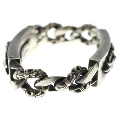 Chrome Hearts ID Dbl Flrl Dggr Fancy Double ID Floral Daga Bracelet Silver — view 4
