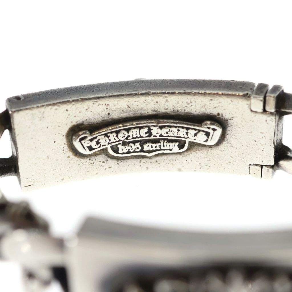 Chrome Hearts ID Dbl Flrl Dggr Fancy Double ID Floral Daga Bracelet Silver — view 5