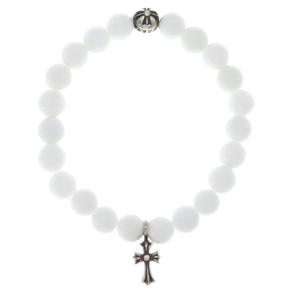 Chrome Hearts 6 mm Bead Bracelet White Silver