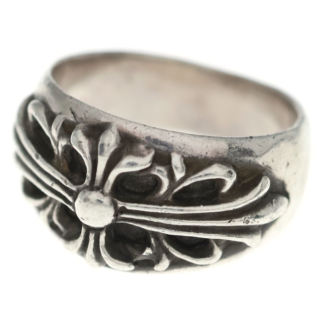 Chrome Hearts Flrl Crs Floral Cross Ring Silver