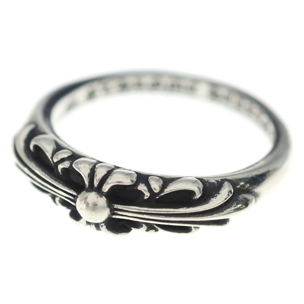 Chrome Hearts Baby Classic Floral Black Sling Silver Ring