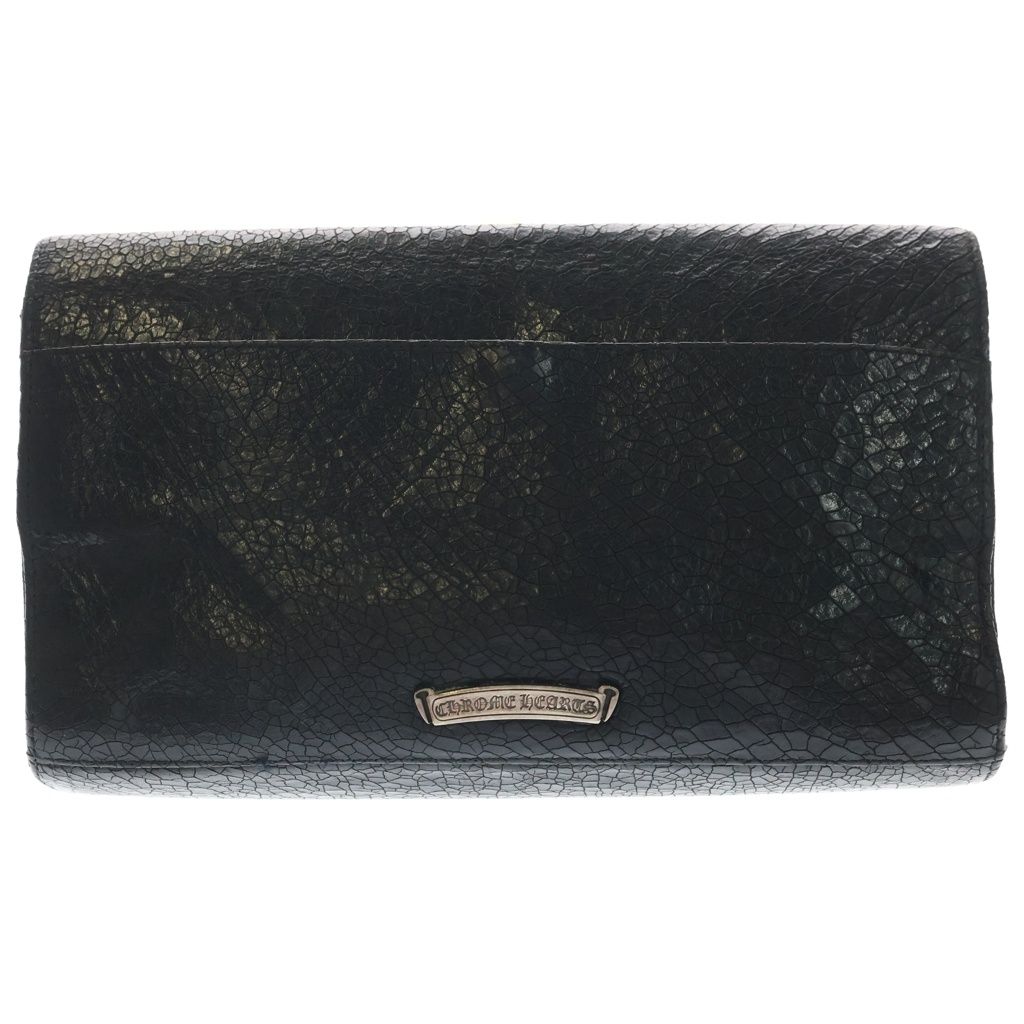 Chrome Hearts Filig Cross Leather Clutch Black Silver — view 2