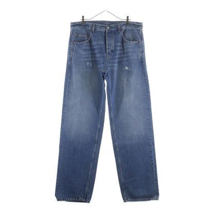 Saint Laurent Paris Distressed Button Fly 5 Pockets Denim Pants Jeans Indigo