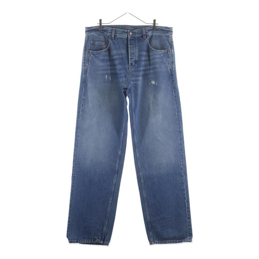 Saint Laurent Paris Distressed Button Fly 5 Pockets Denim Pants Jeans Indigo