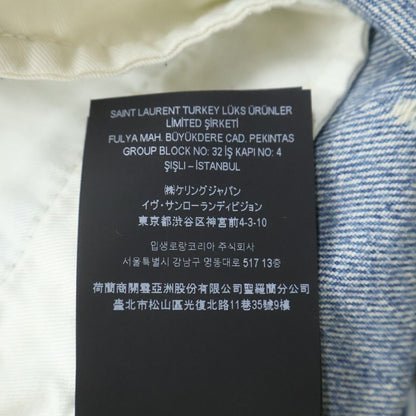 Saint Laurent Paris Distressed Button Fly 5 Pockets Denim Pants Jeans Indigo — view 8