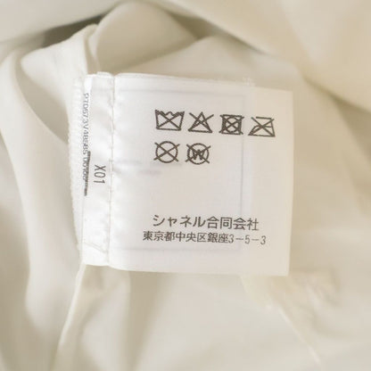 Chanel CC Logo Sequin Pearl Decor Embellishment Shirt White — view 8