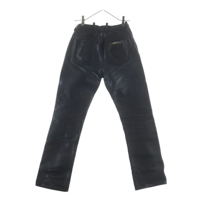 Chrome Hearts Lthr Pants Funi Cross Ball Button Fly Leather Black — view 2