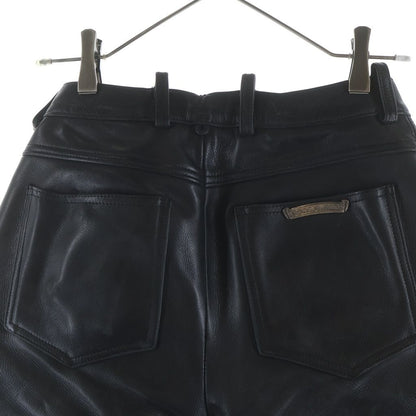 Chrome Hearts Lthr Pants Funi Cross Ball Button Fly Leather Black — view 4