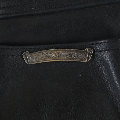 Chrome Hearts Lthr Pants Funi Cross Ball Button Fly Leather Black — view 8