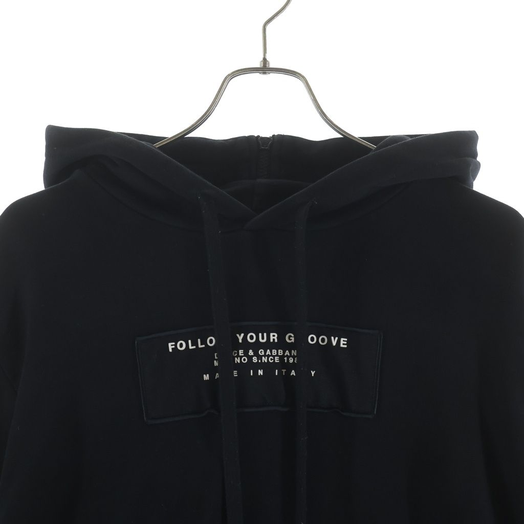 Dolce & Gabbana Follow Our Groove Logo Patch Pullover Hoodie Patchwork Black — view 3